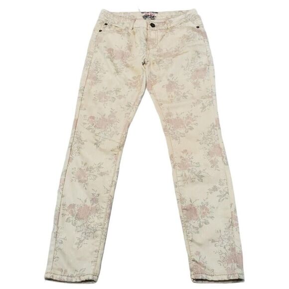 Hot Kiss Denim - Hot Kiss Jeans Size 8 Skinny Lily Floral Denim Pants Metallic/ Glitter/ Shiny